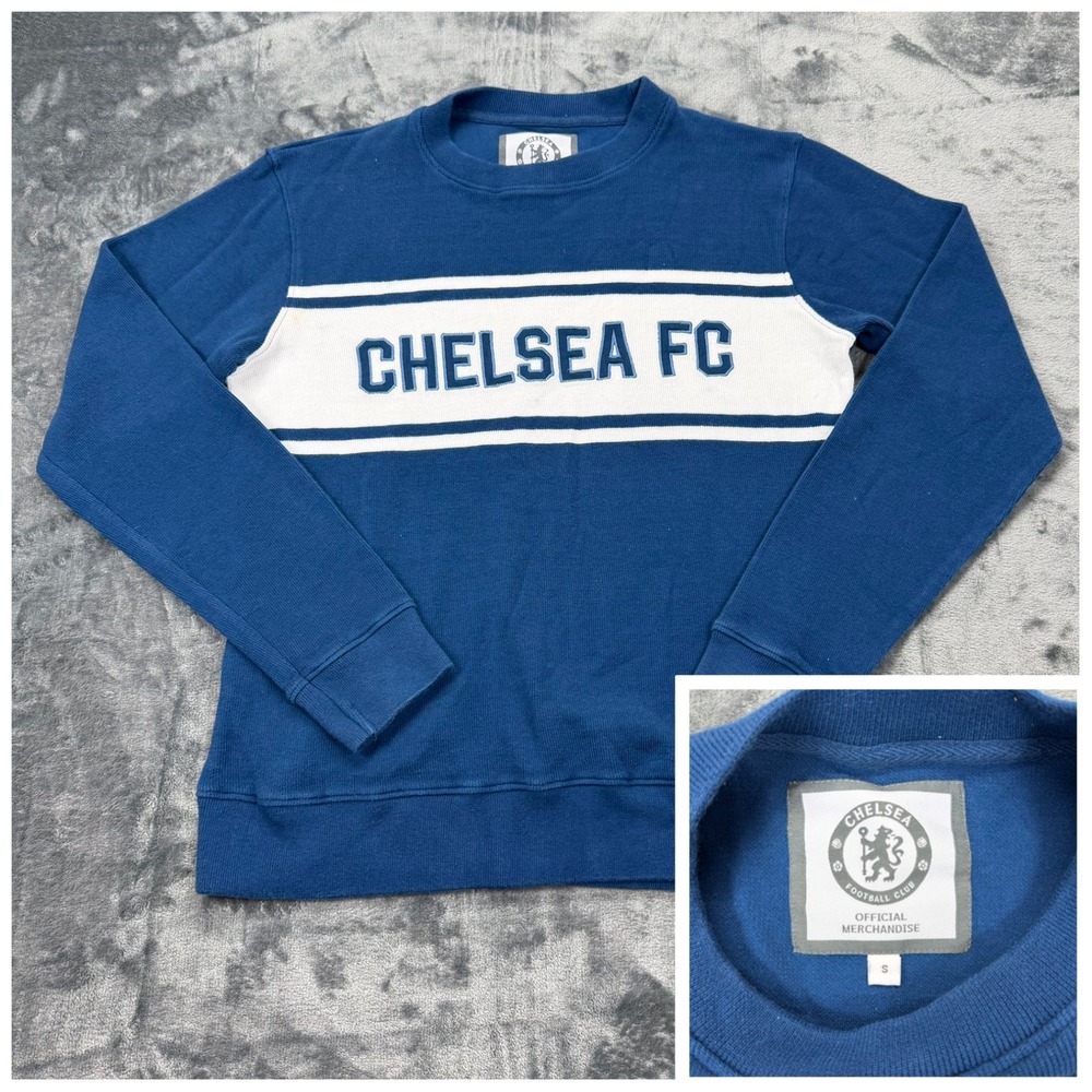 Chelsea FC Official Merchandise Mens Blue Crewneck Sweatshirt‎ Size S Soccer